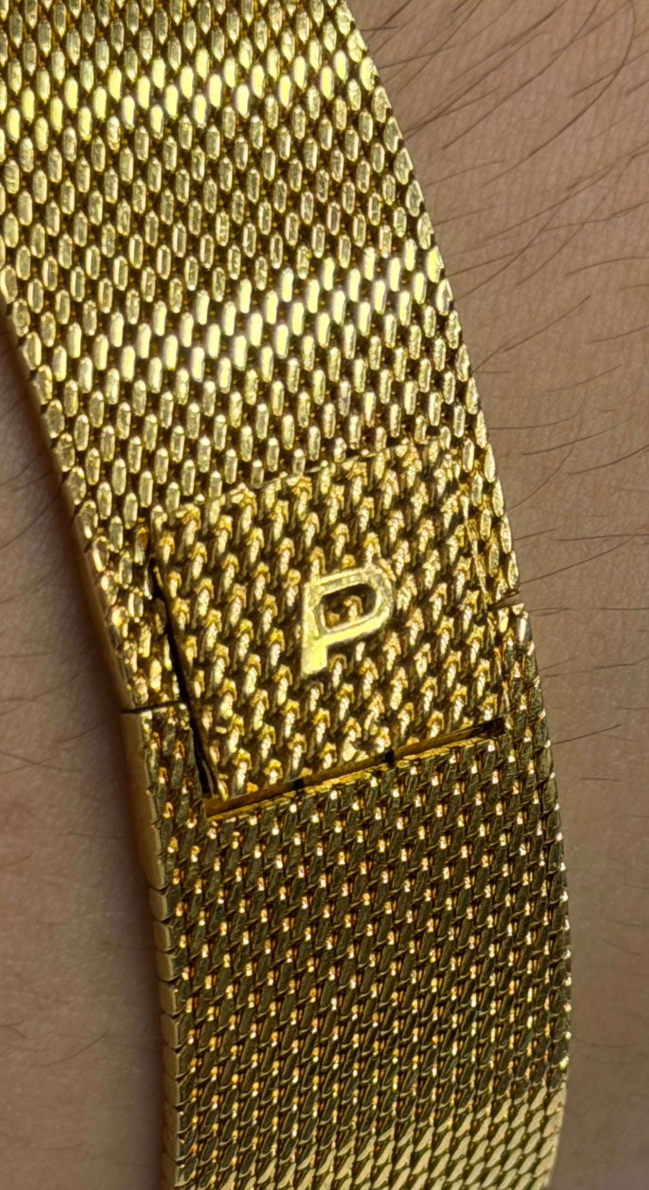 Vintage Piaget Ultra-Thin 18k Yellow Gold Automatic Mesh Bracelet - Ref. 12343 B11