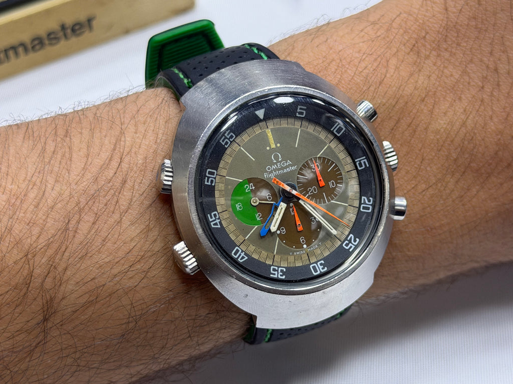Vintage Omega Flightmaster Chronograph GMT Ref. ST 145.013 - Stamped 1974 Factory Full Set