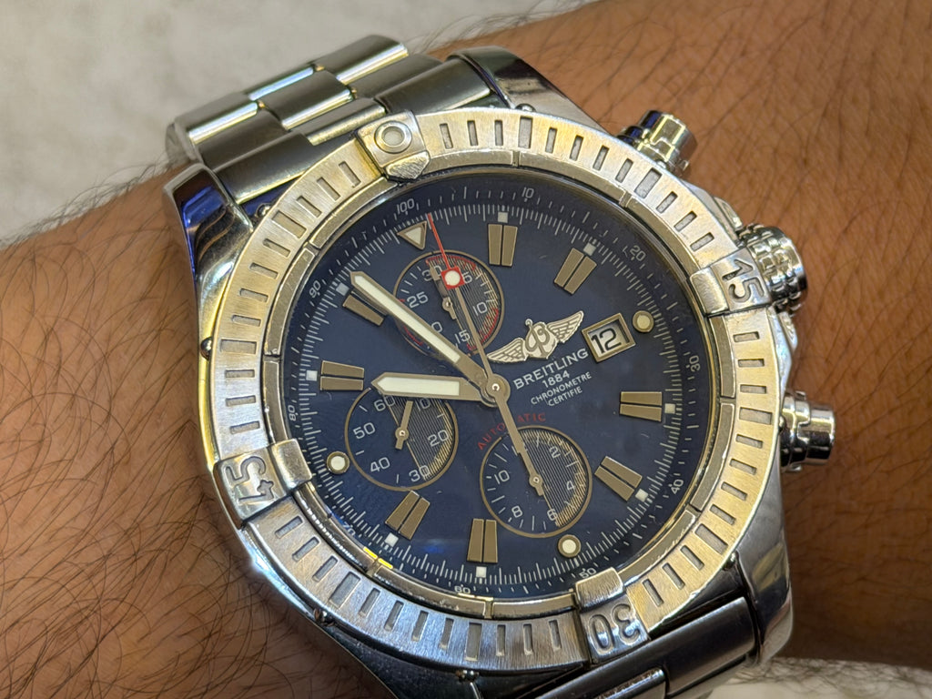 Breitling Super Avenger Chronograph Blue Dial Steel - Ref. A13370