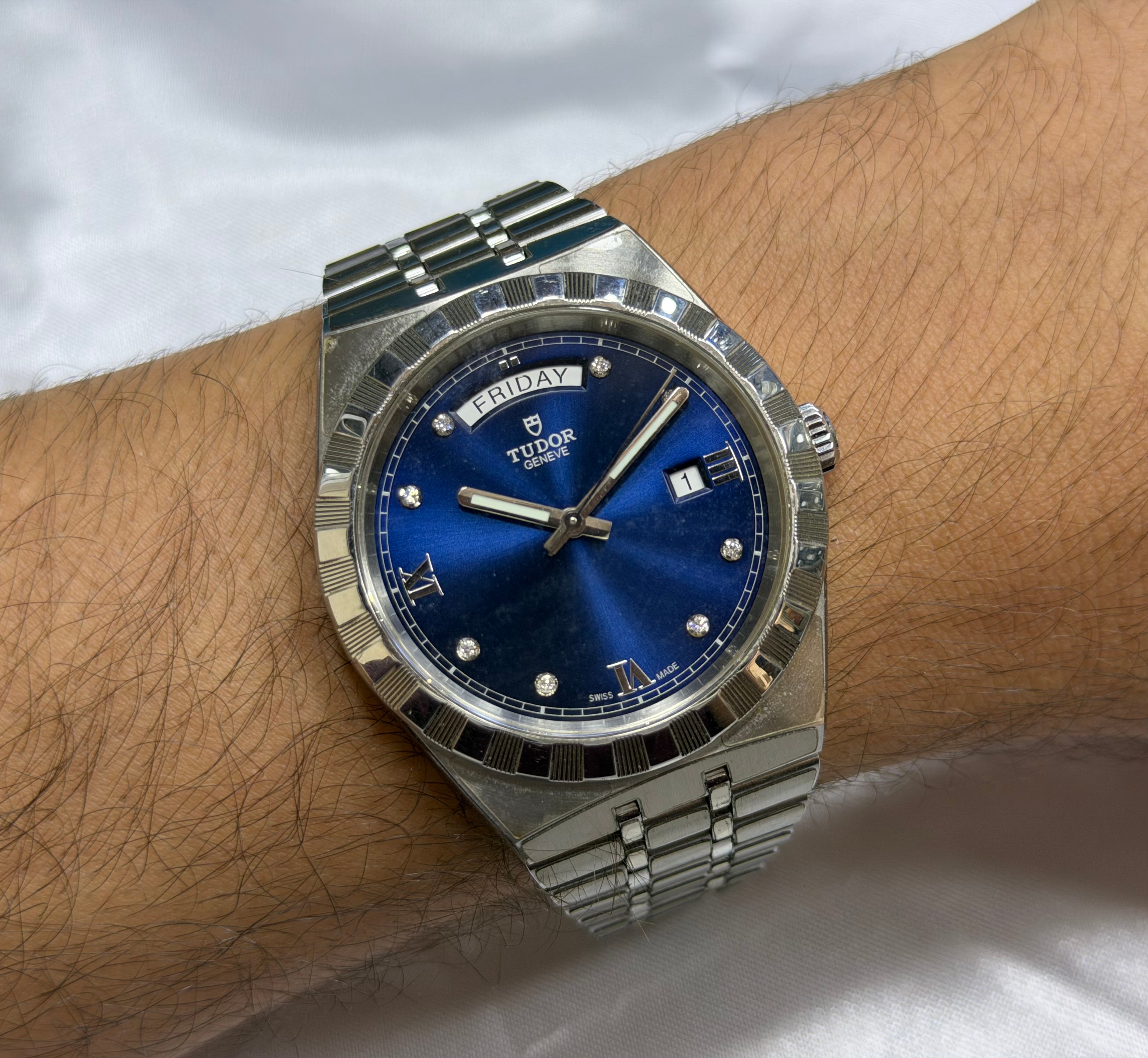 Tudor Royal Day-Date 41mm Blue Sunray Diamond Dial Full Set 2025 - Ref. 28600