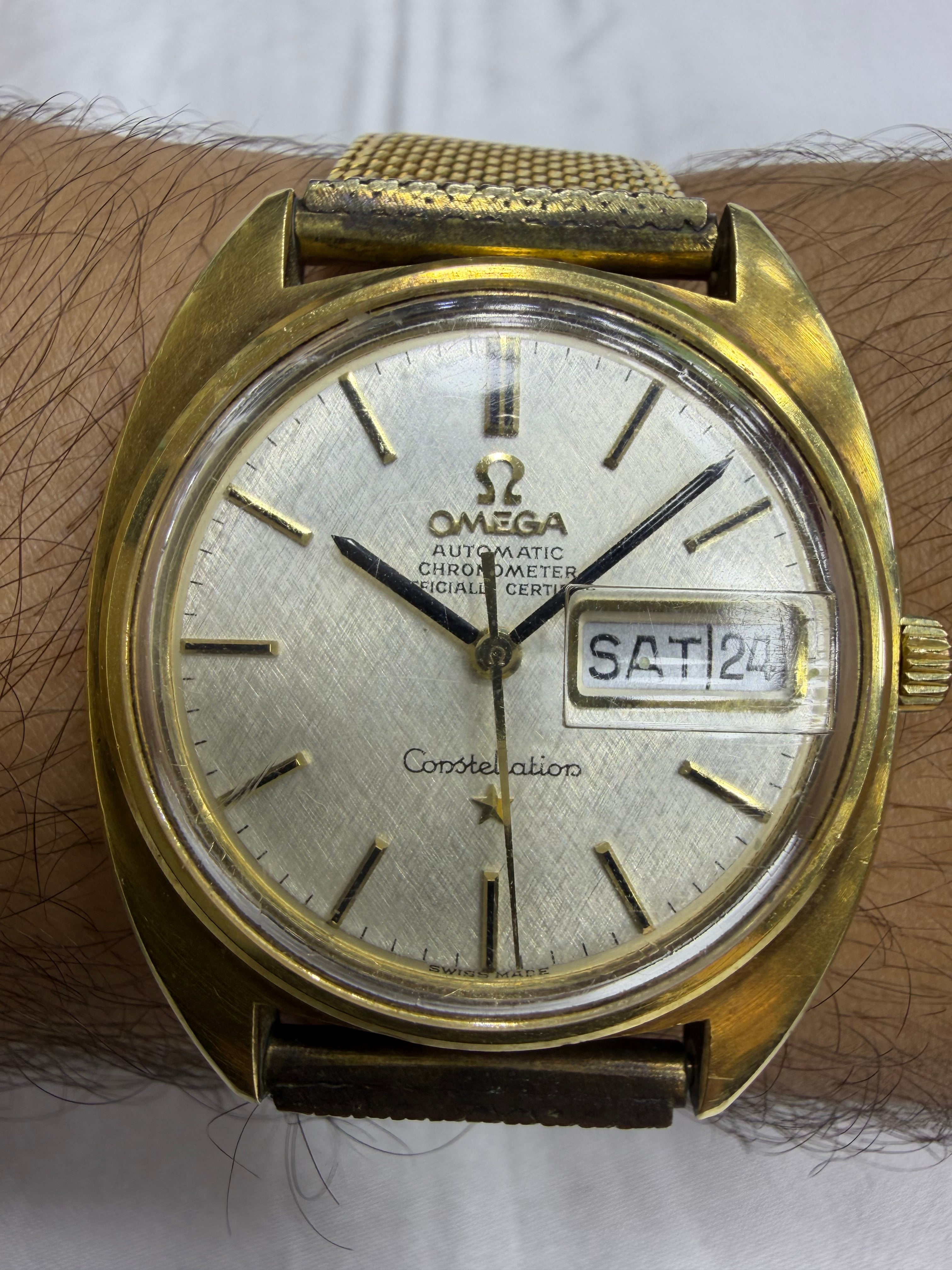 Vintage Omega Constellation Chronometer Day-Date - Linen Dial (C-Case)