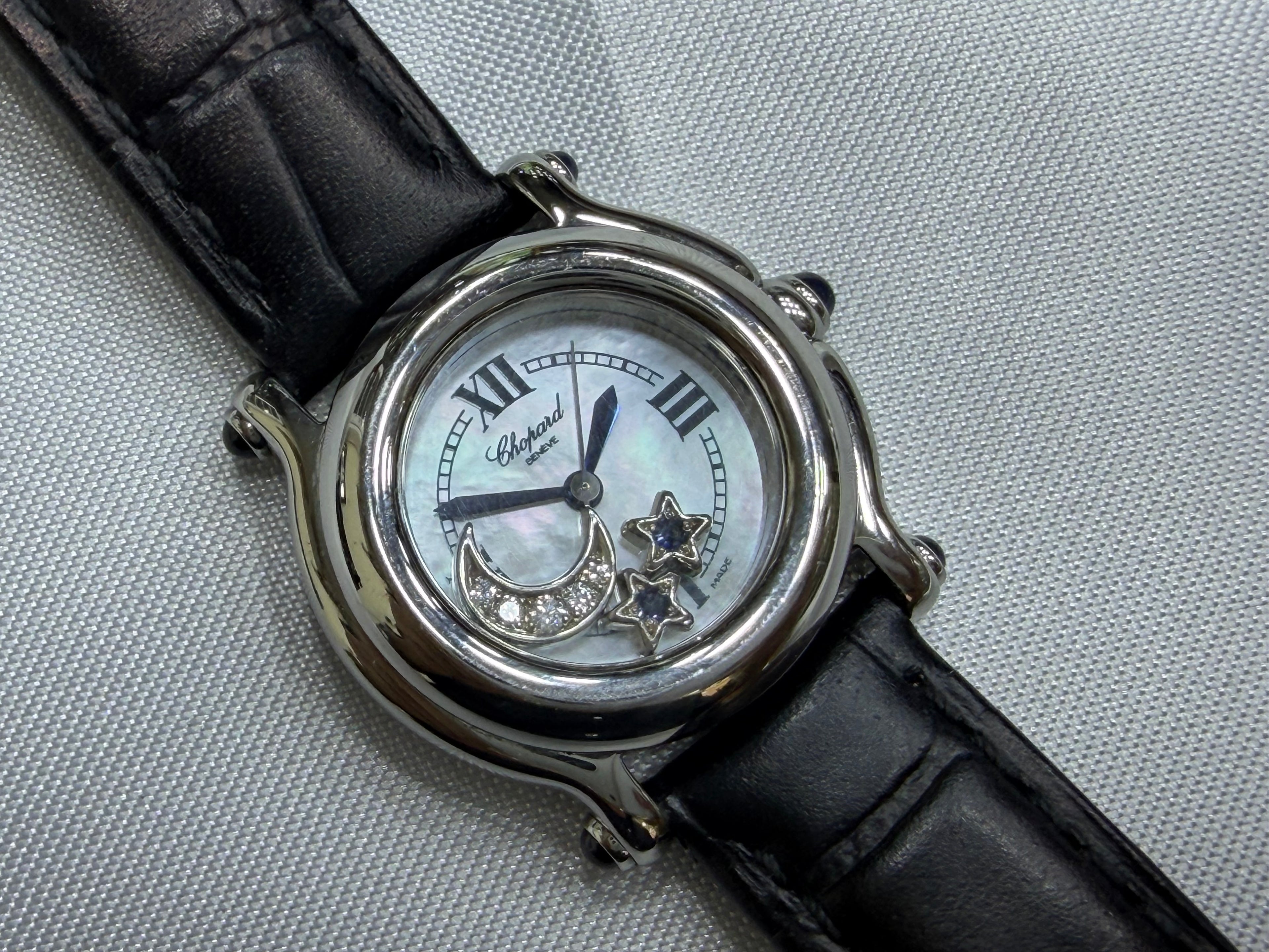 Chopard Happy Sport Mother of Pearl Dial - Floating Diamond Moon & Sapphire Stars