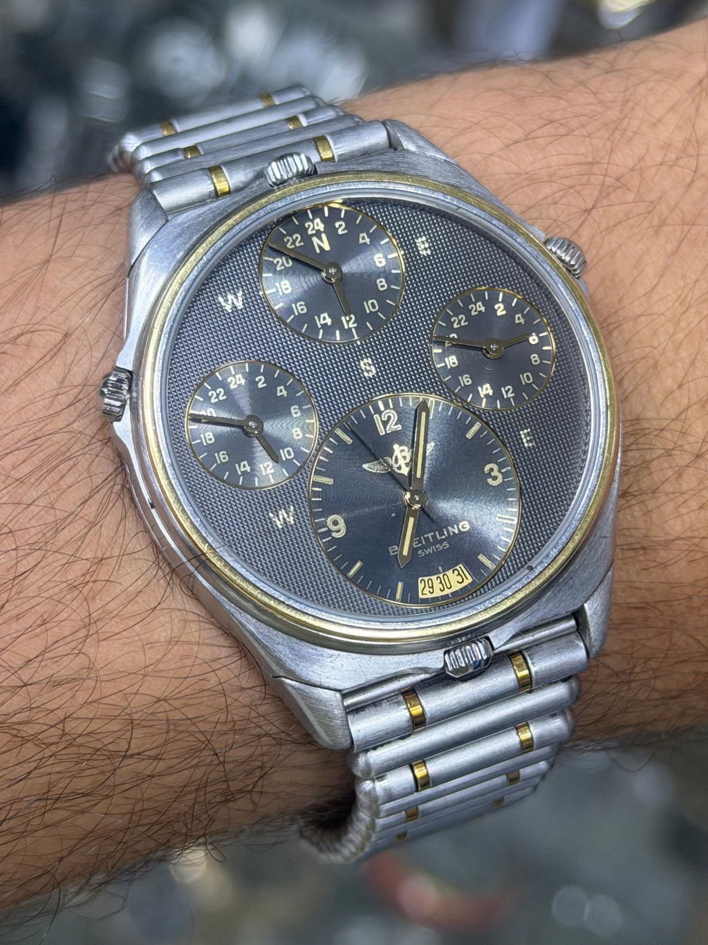 Vintage Breitling World Multi-Time Zone Two-Tone - Ref. 80840