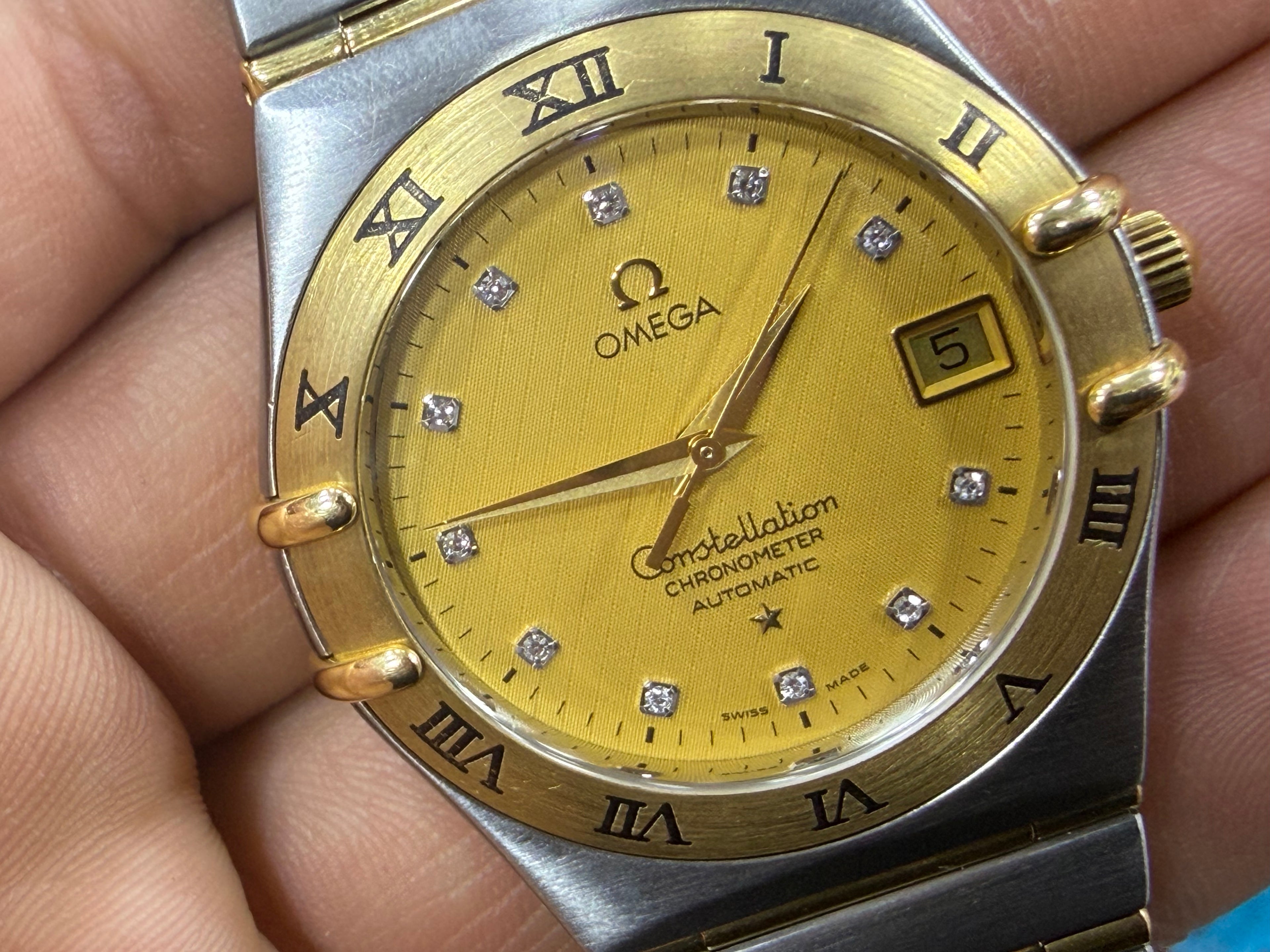 Omega Constellation Automatic Chronometer - Two-Tone Gold & Steel with Diamond Dial