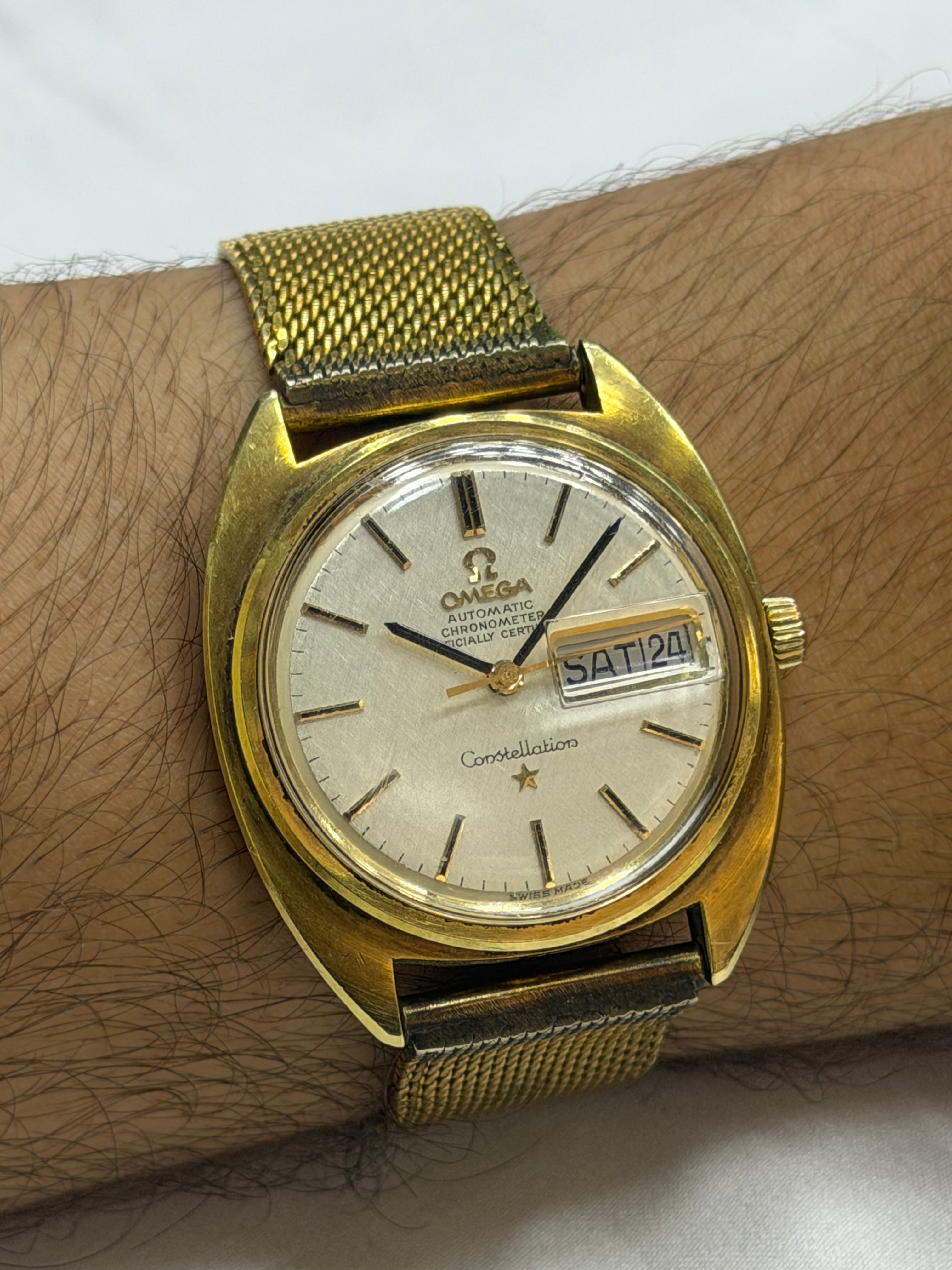 Vintage Omega Constellation Chronometer Day-Date - Linen Dial (C-Case)