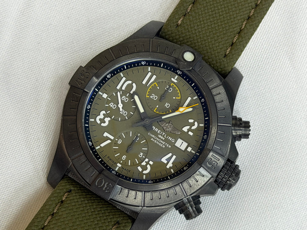 Breitling Avenger Chronograph 45 Night Mission DLC Titanium Military Green Dial - Ref. V13317