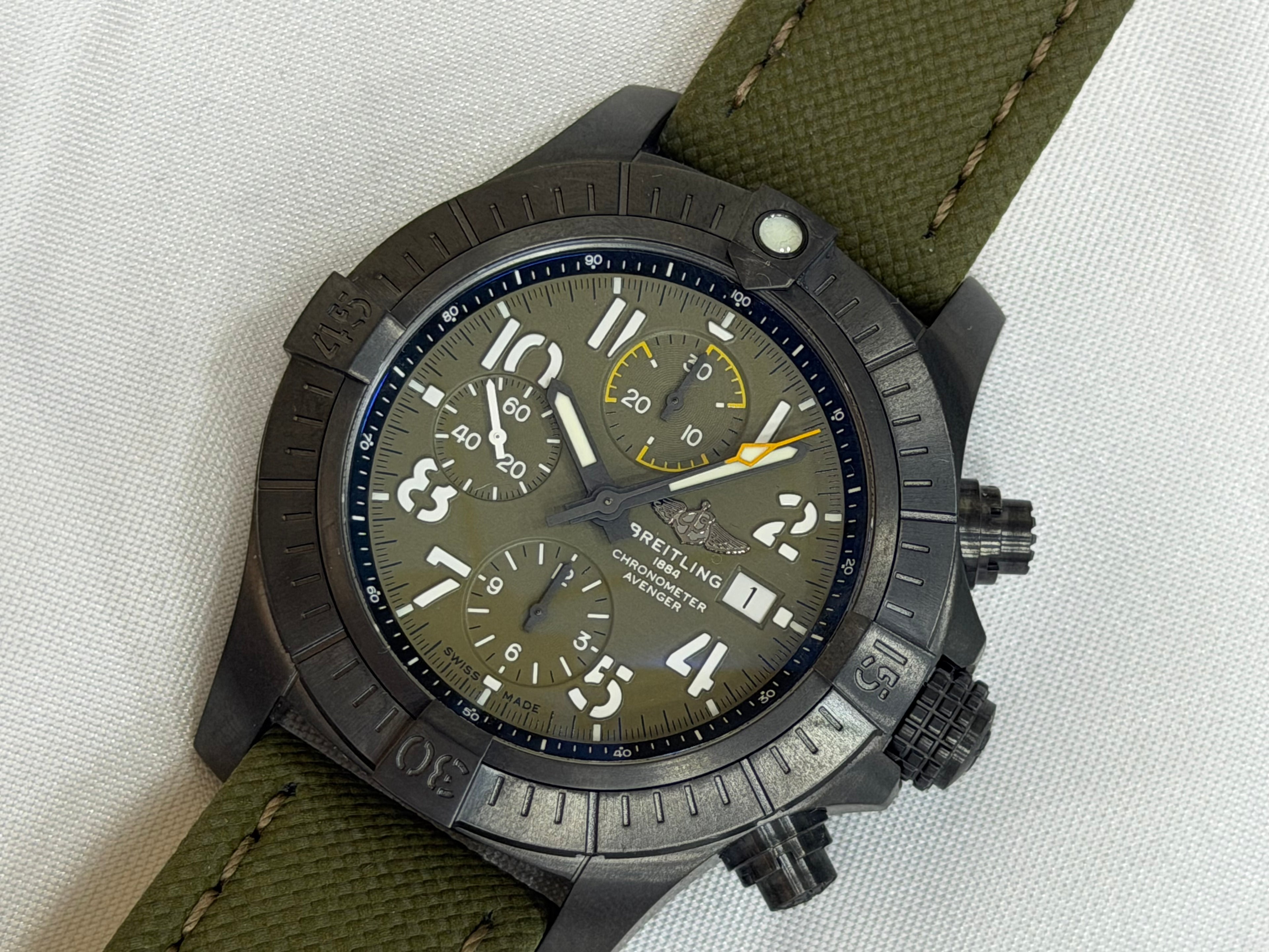 Breitling Avenger Chronograph 45 Night Mission DLC Titanium Military Green Dial - Ref. V13317