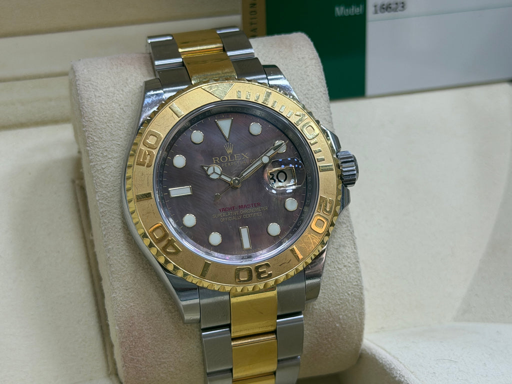 Rolex Yacht-Master 40 Two-Tone 18k Gold & Steel Rare Mother of Pearl Dial Full Set - Ref. 16623