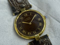 Vintage Must de Cartier Vendôme Vermeil 925 Silver Gold Plated - Mahogany Roman Dial