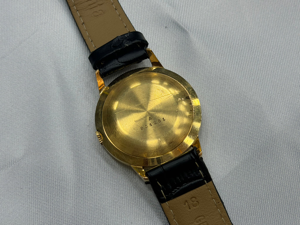 Vintage Jaeger-LeCoultre Mechanical Dress Watch Gold - Rare Sunburst Crosshair Dial