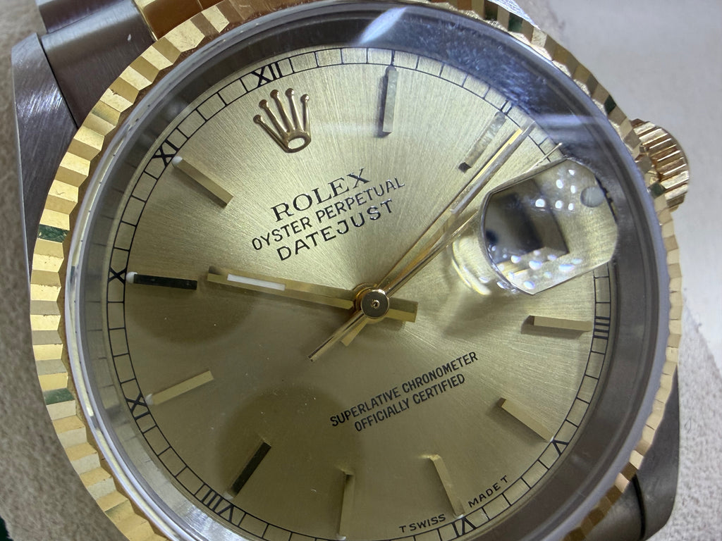 Vintage Rolex Datejust 36 Two-Tone Champagne Dial - Ref. 16233 (With Box & Papers) used like new
