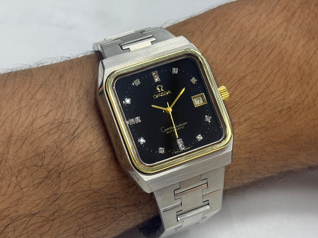 Vintage Omega Constellation Automatic "TV Dial" Two-Tone - Black Factory Diamond Dial