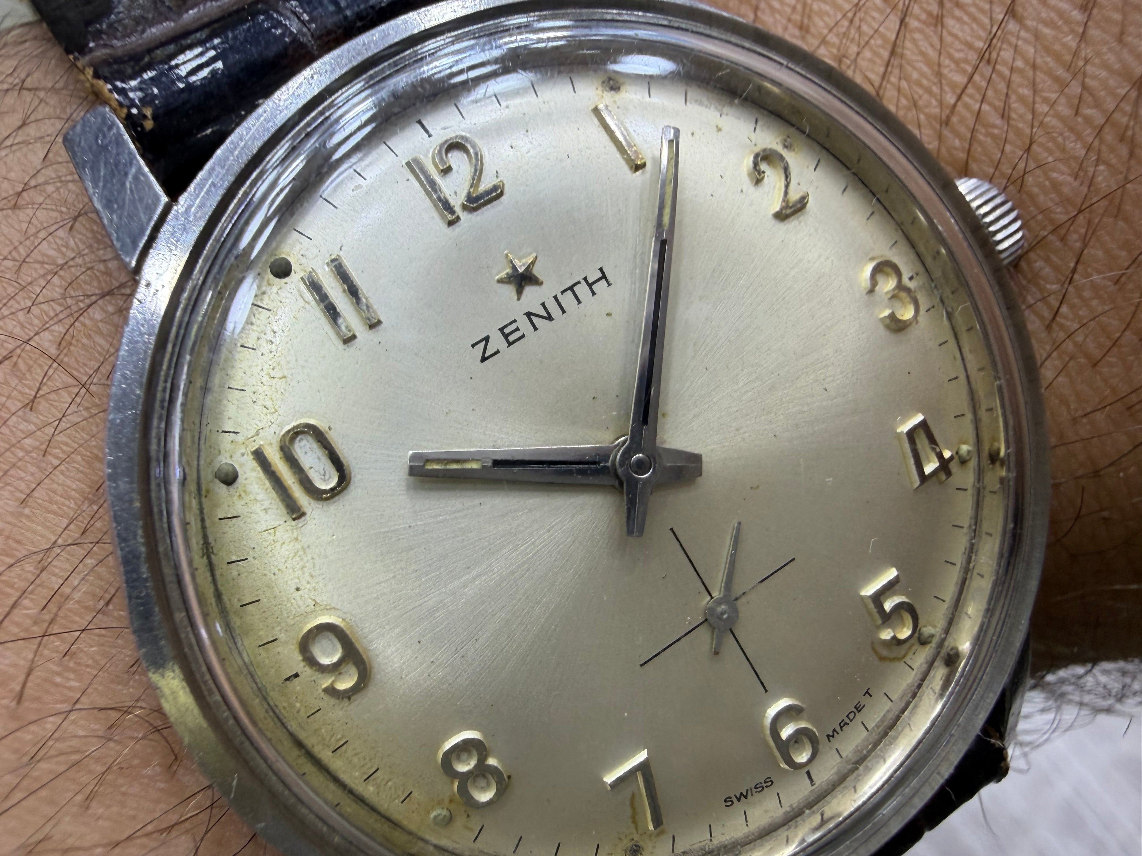 Zenith Vintage Manual-Wind Steel Dress Watch – Champagne Sunburst Dial with Sub-Seconds