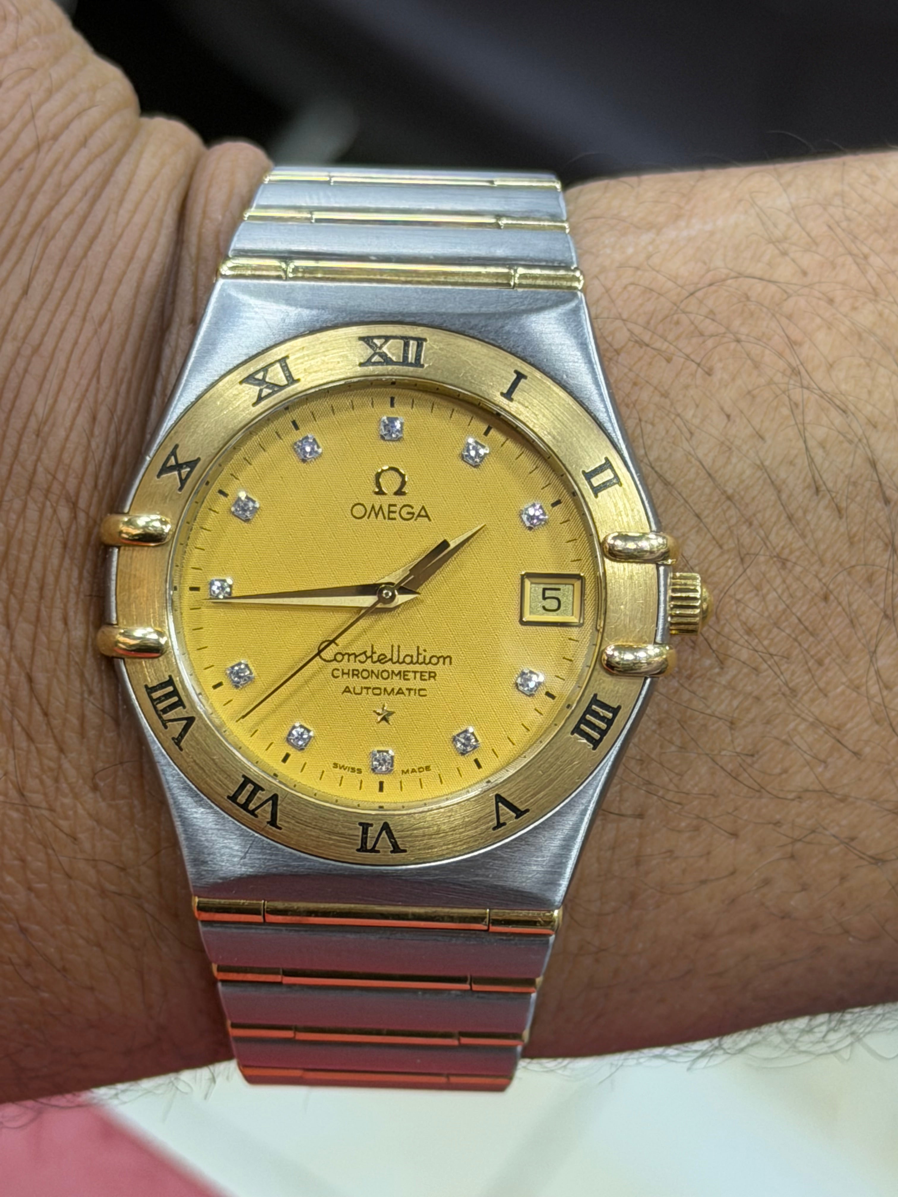 Omega Constellation Automatic Chronometer - Two-Tone Gold & Steel with Diamond Dial
