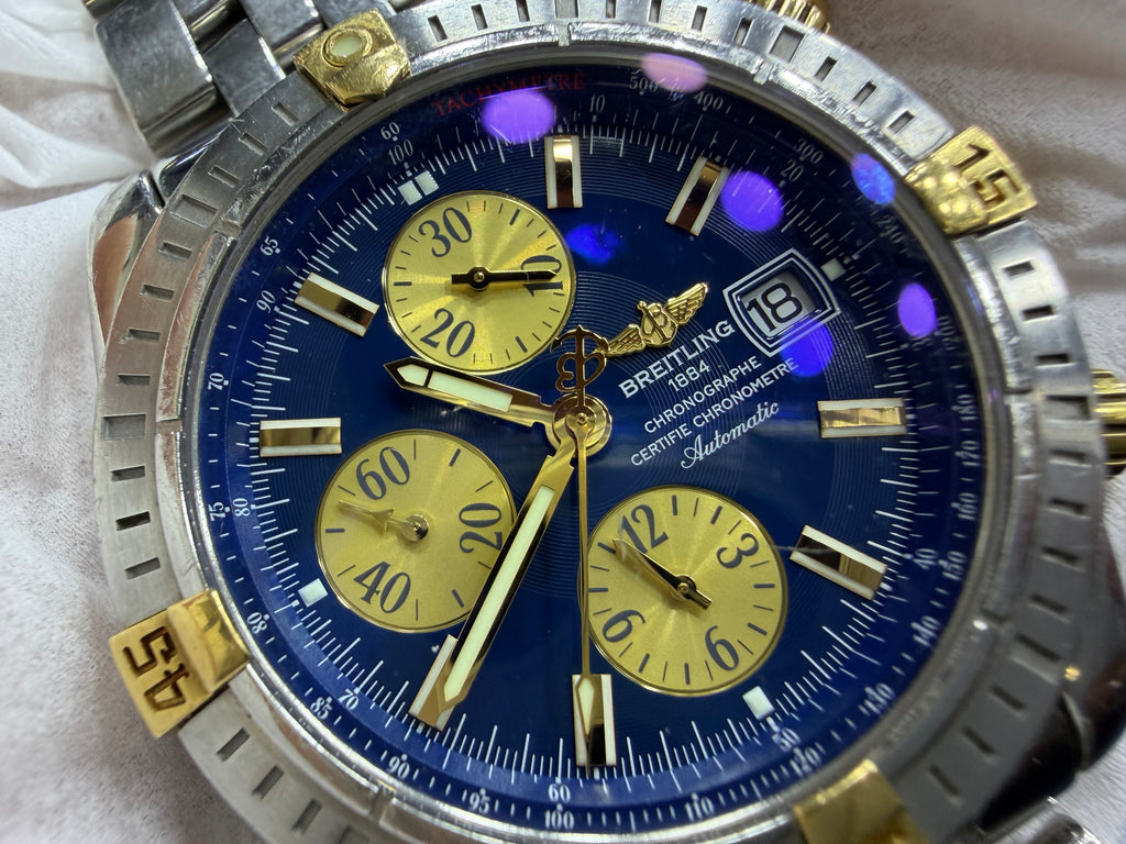 Breitling Chronomat Evolution Two-Tone Blue & Gold Dial - Ref. B13356