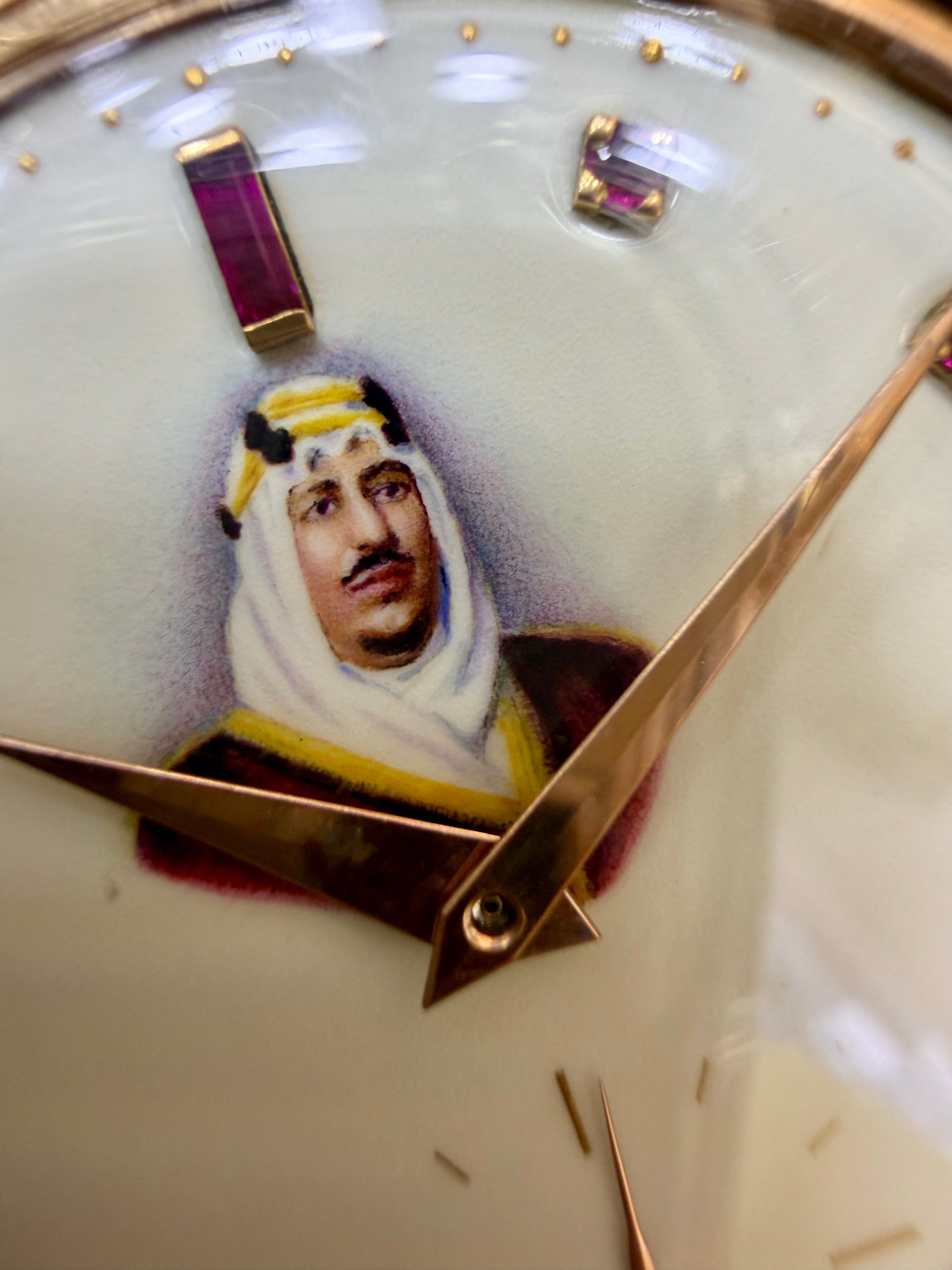 Patek Philippe Vintage 18k Yellow Gold Pocket Watch – Ultra-Rare King Saud Portrait Dial with Ruby Markers