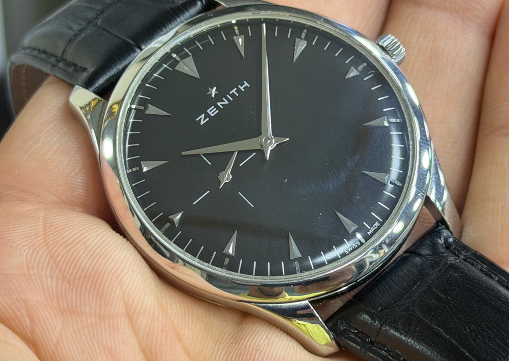 Zenith Elite Automatic Ultra Thin Black Dial Exhibition Caseback - Ref. 03.2010.681