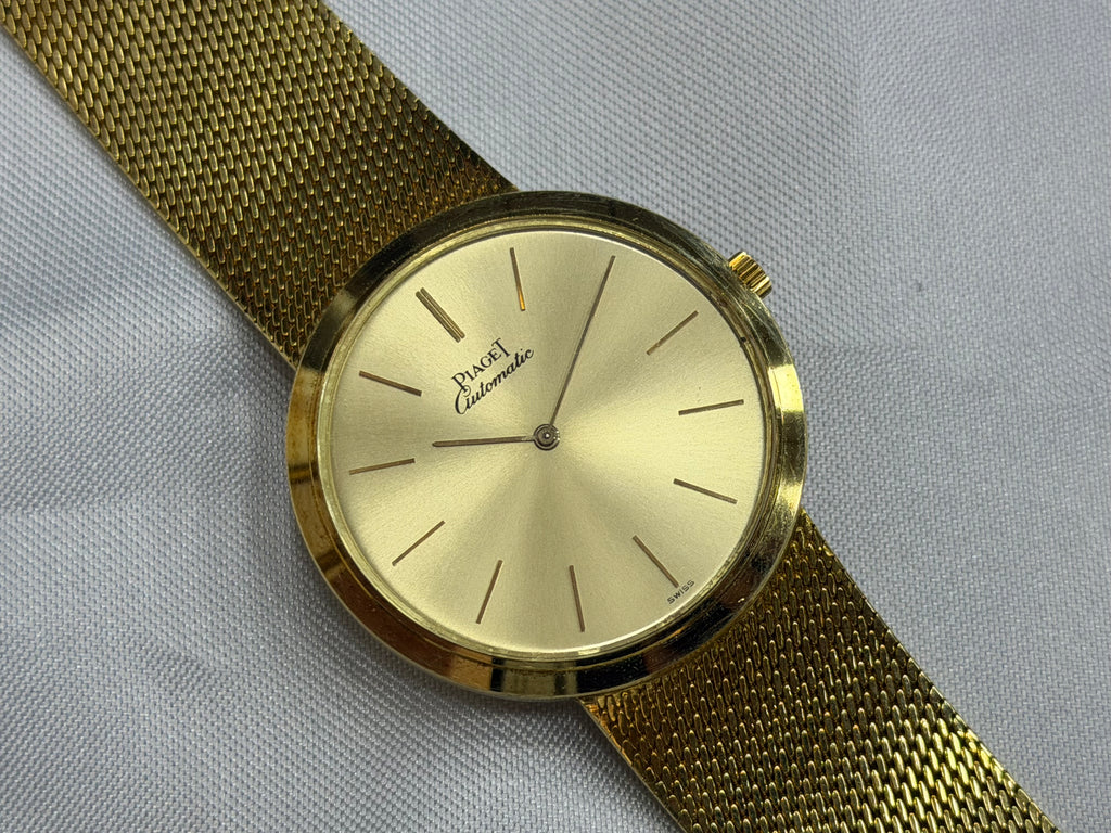 Vintage Piaget Ultra-Thin 18k Yellow Gold Automatic Mesh Bracelet - Ref. 12343 B11