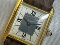 Vintage Must de Cartier Tank Vermeil 925 Silver Gold Plated - Rare Slate & Exploding Roman Dia